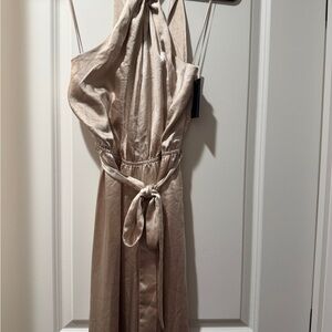 Skies Are Blue Backless Beige Dress